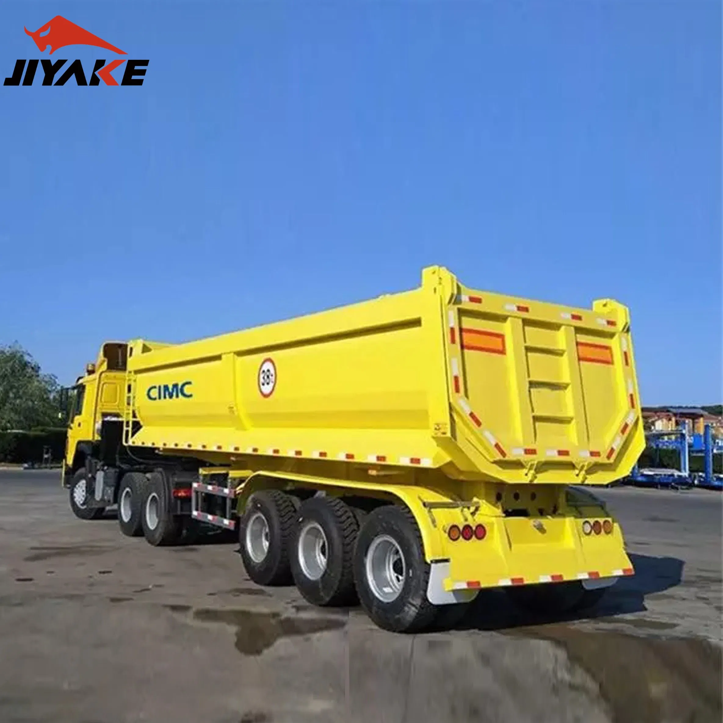 dump truck and pup trailer