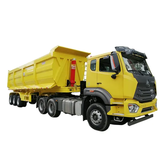 dump truck and pup trailer