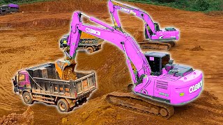 pink excavator