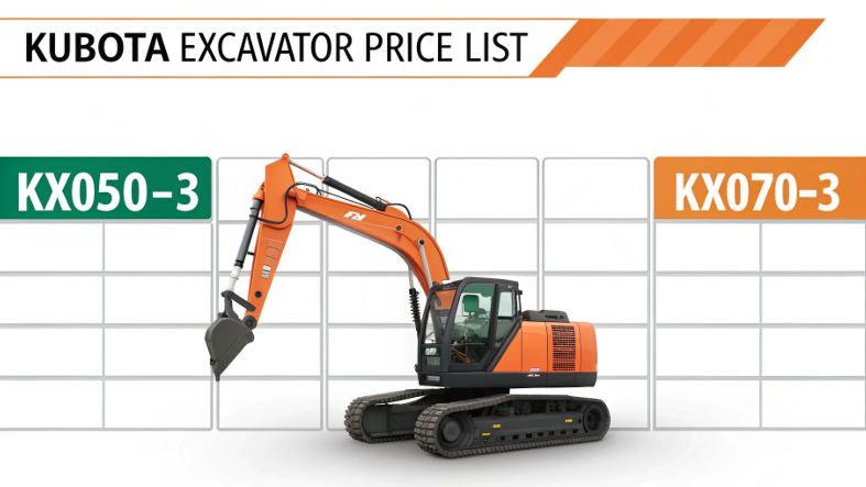 kubota excavator price list